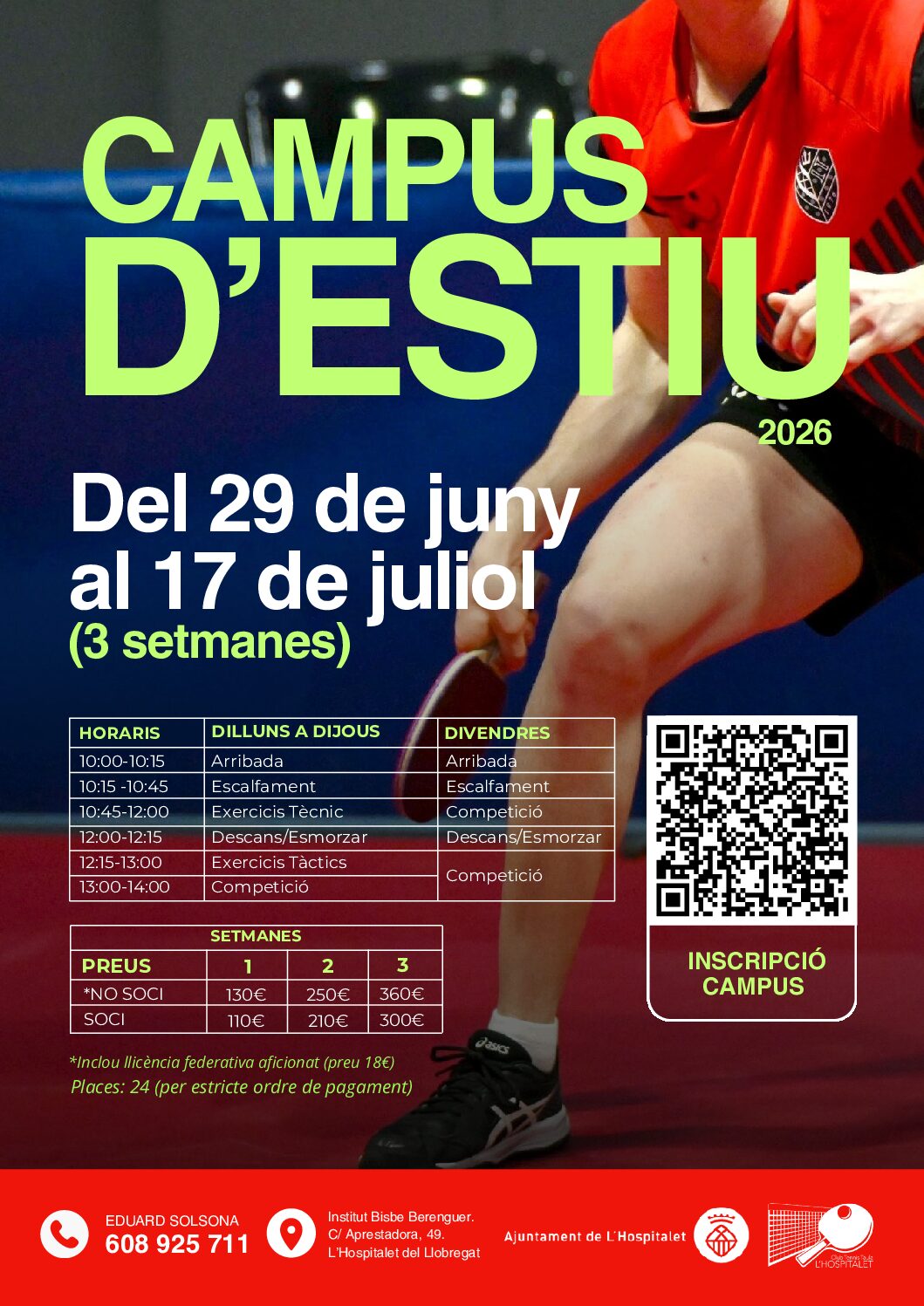Official Summer Camp 2026 poster — CTT L'Hospitalet